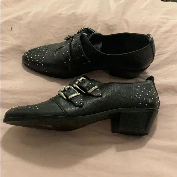 Rebecca Minkoff Black Leather Studded Shoe - Picture 2 of 4